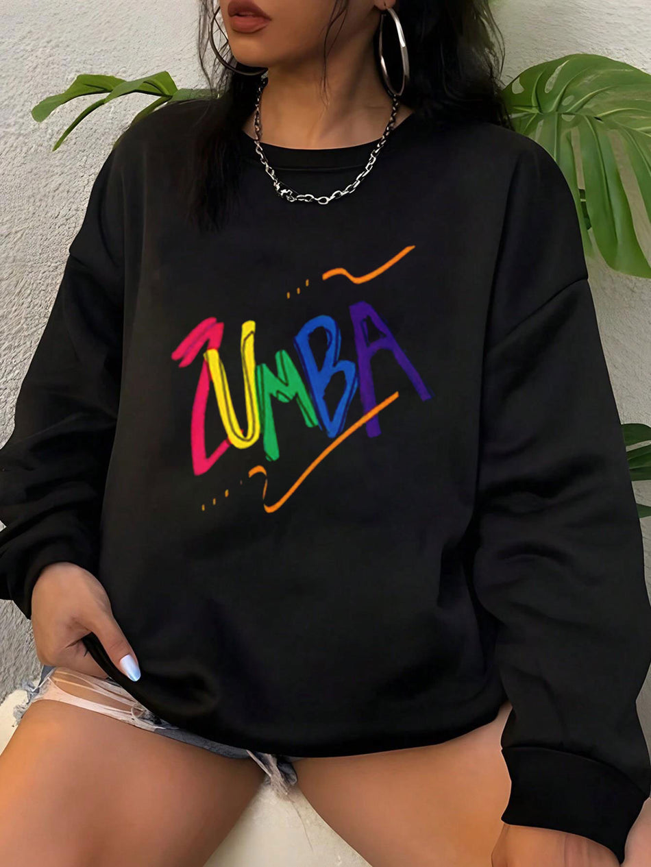 Women’s Rainbow Print Loose Fit Polyester T-Shirt