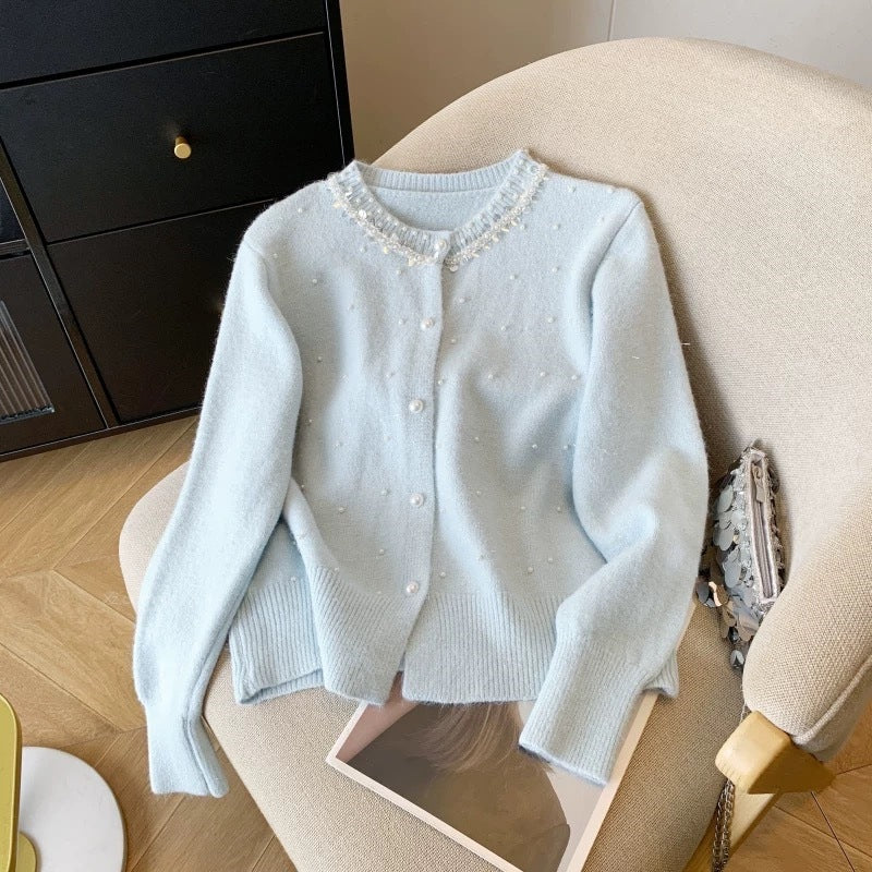 Women’s Wool Nail Drill Knit Cardigan Sweater