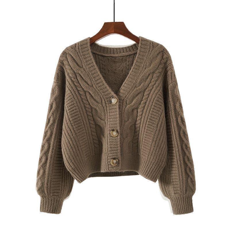 Women’s Loose V-Neck Short Knit Cardigan