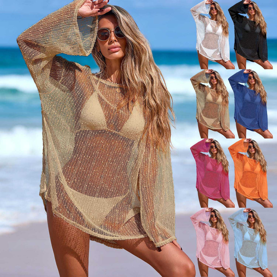Women’s Hollow Out Glitter Knit Beach Cover-Up