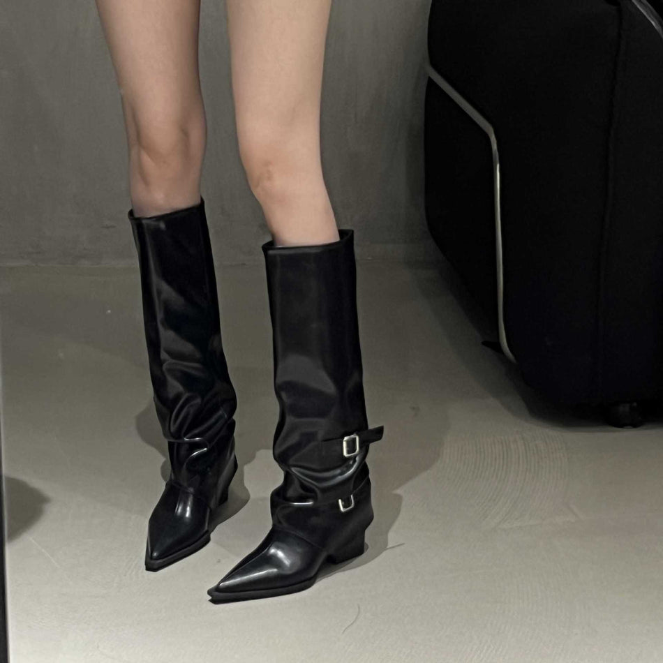 Women's Pointed Toe Microfiber Knight Boots