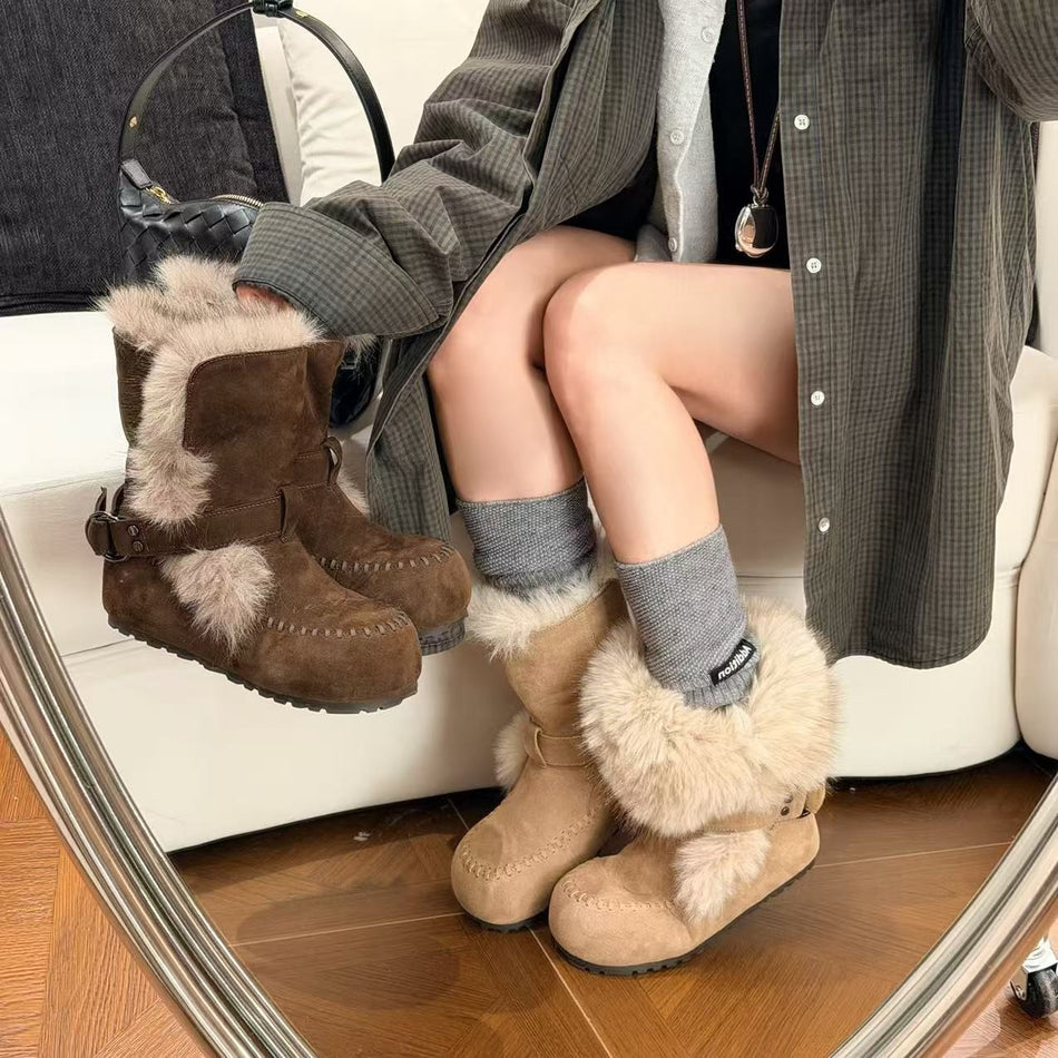 Women's Warm Slip-On Short Cotton Snow Boots
