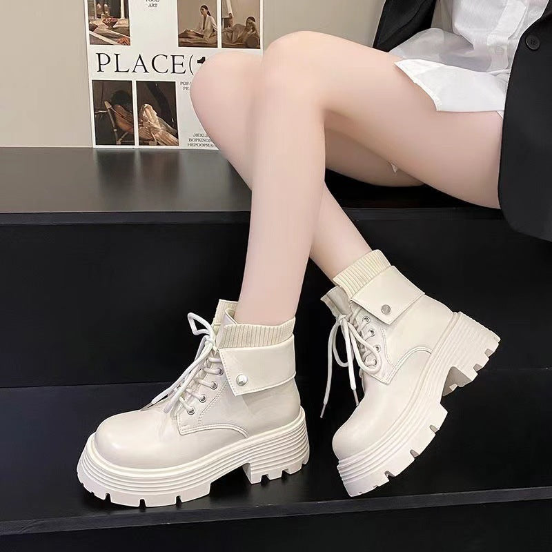 Women's British Style Plush-Lined Martin Boots