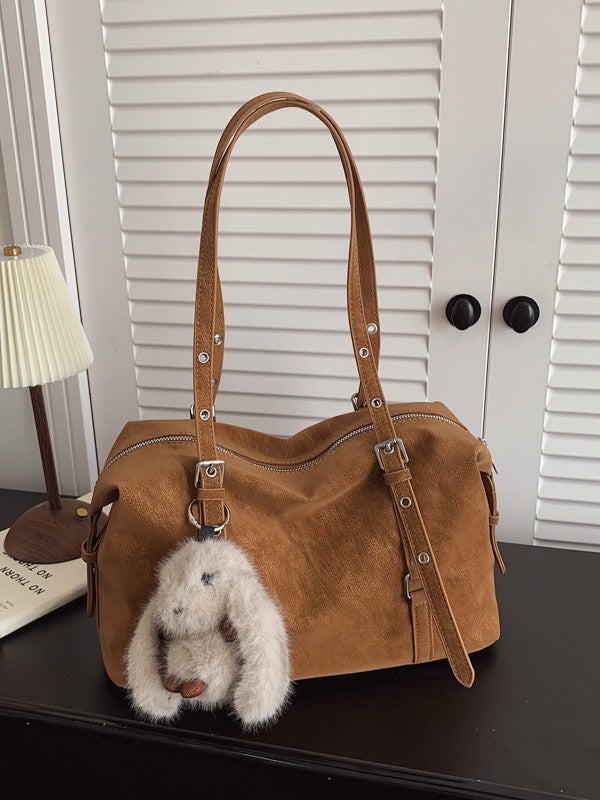Women's Retro PU Underarm Boston Shoulder Bag