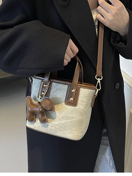 Women's PU Small Bucket Shoulder Crossbody Bag