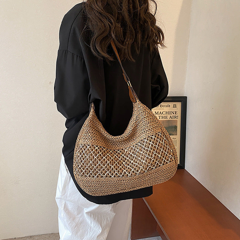 Women’s Woven Paper Mini Square Shoulder Bag