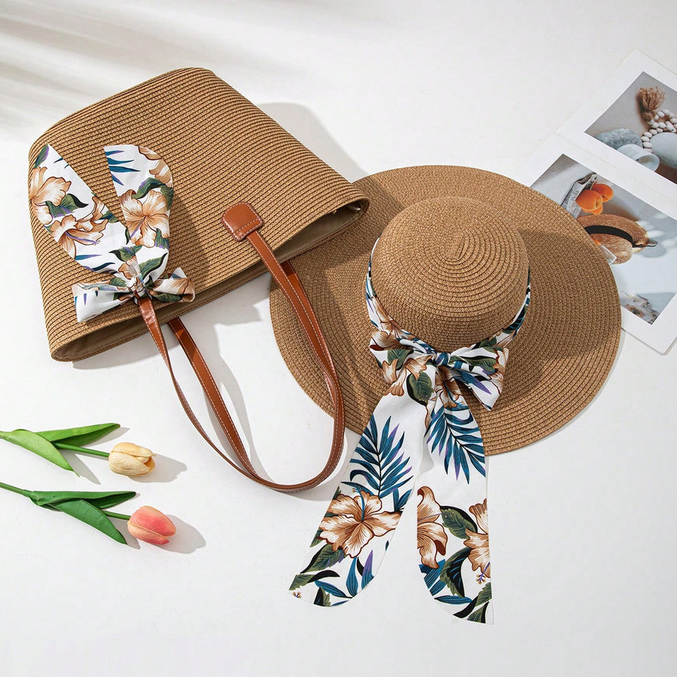 Women’s French-Style Straw Shoulder Bag
