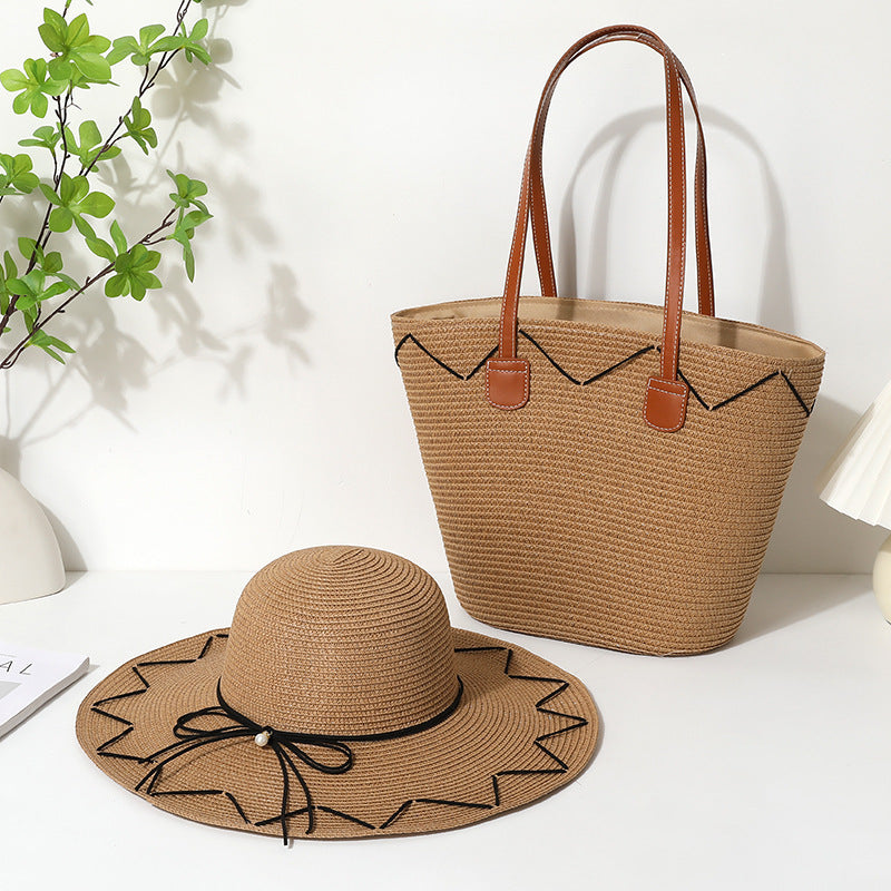 Women’s Straw Bucket Bag for Leisure Travel
