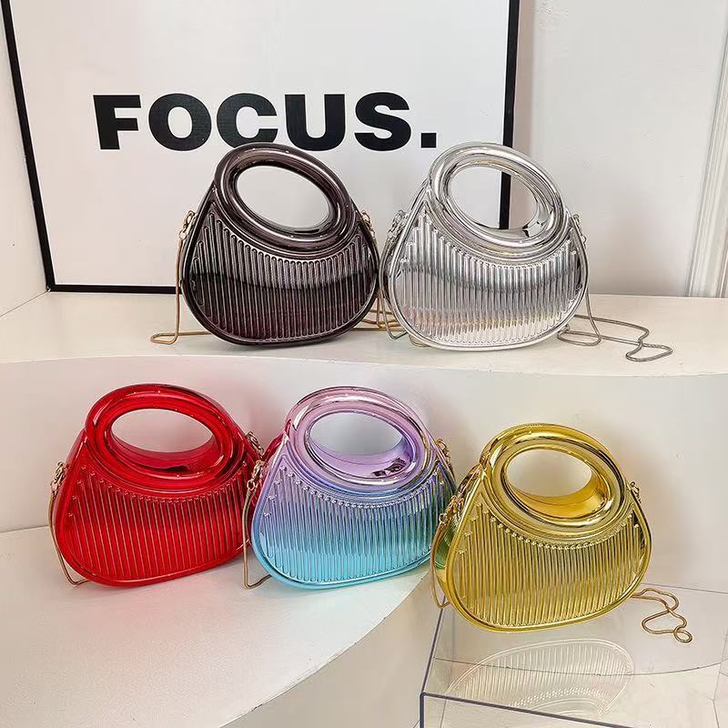 Women’s Acrylic Plaid Shell Shoulder Crossbody Bag
