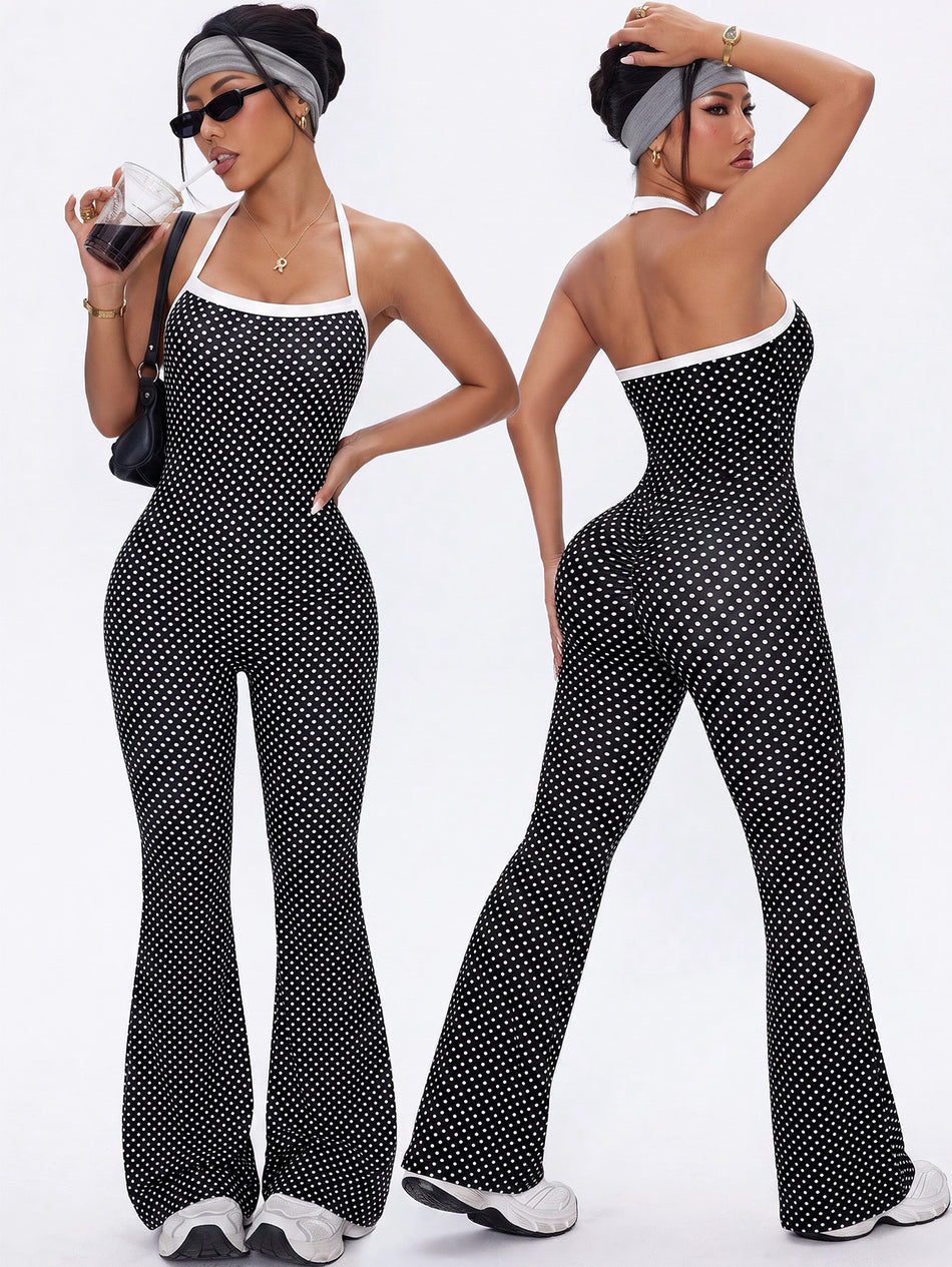 Women’s High-Waist Backless Halter Yoga Jumpsuit