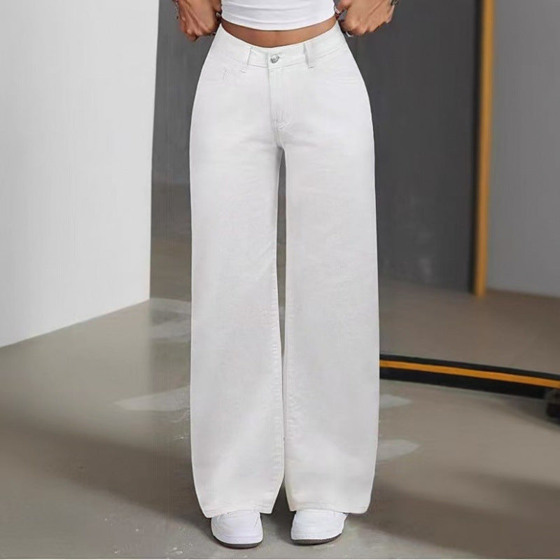 Women's High-Waisted Straight-Leg Jeans in Eight Colors, S to 5XL