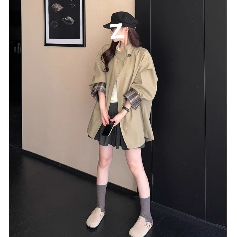 Title: Women's High-End Color-Block Loose Autumn Trendy Jacket