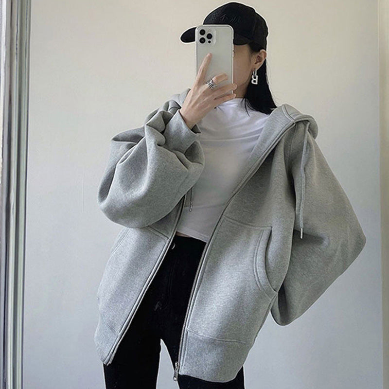 Women's Turn-Down Collar Drawstring Waist Autumn Trendy Jacket