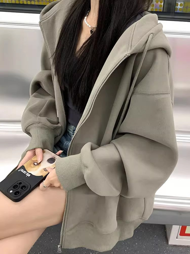 Women's Soft Zip-Up Sports Hoodie with Pockets in 8 Colors