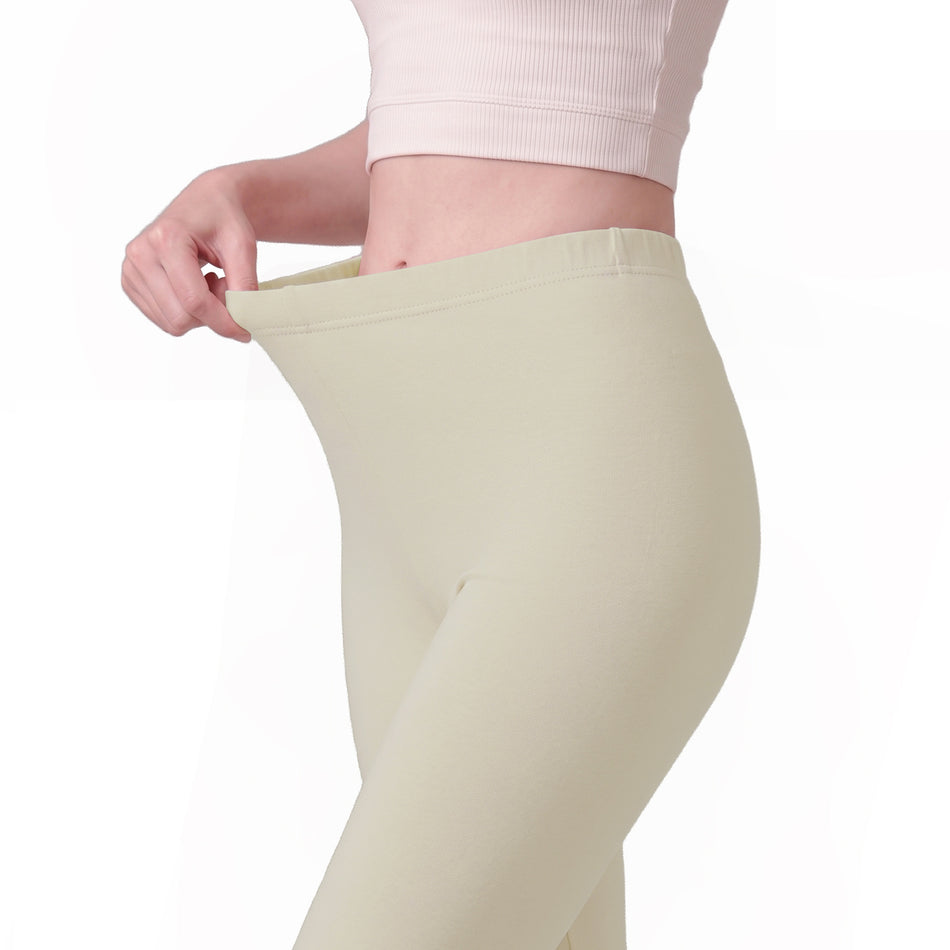 Women's Cotton Stretch Thermal Leggings, Regular or High Waist