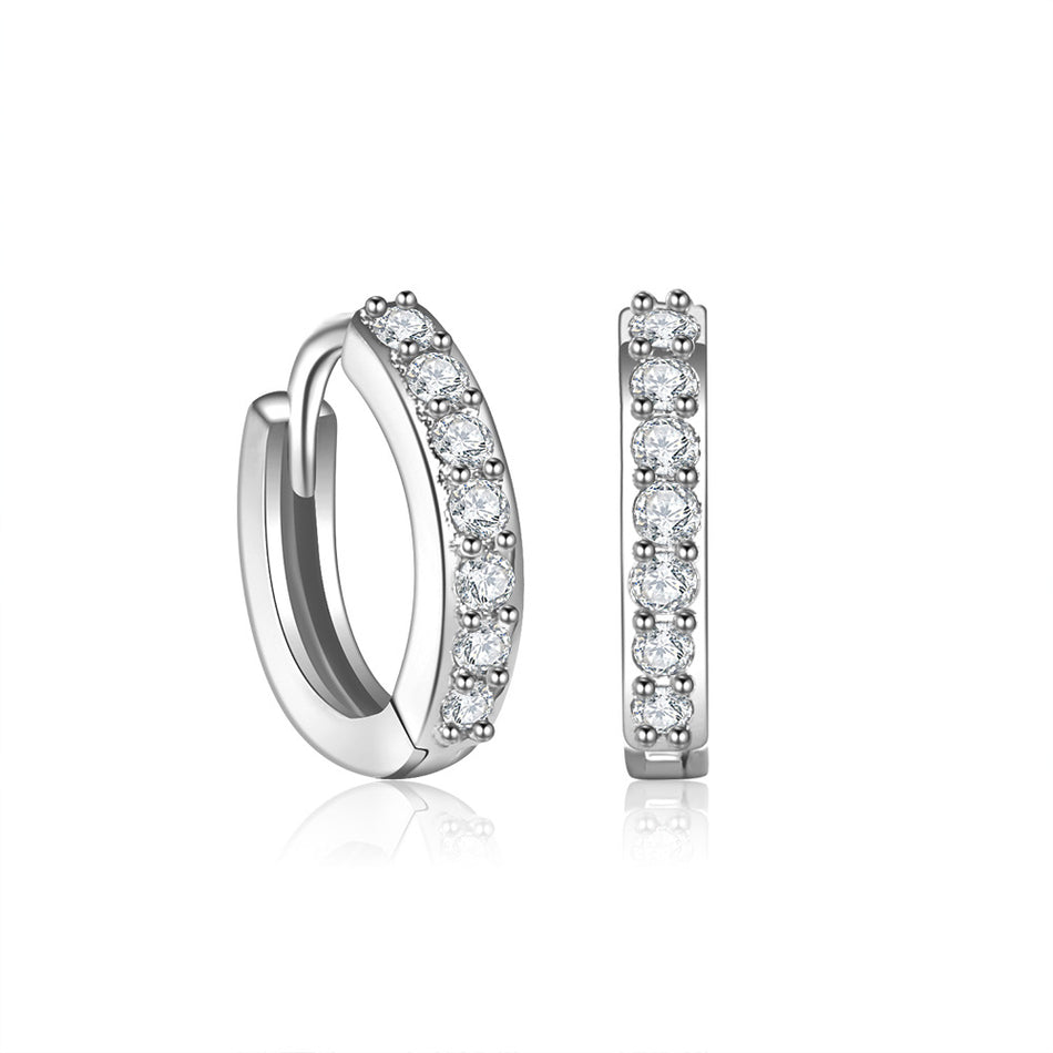 Korean Flash Diamond Buckle Earrings Women