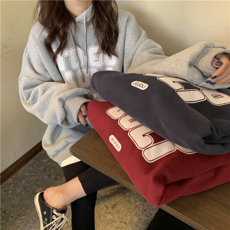Loose Fleece-Lined Hooded