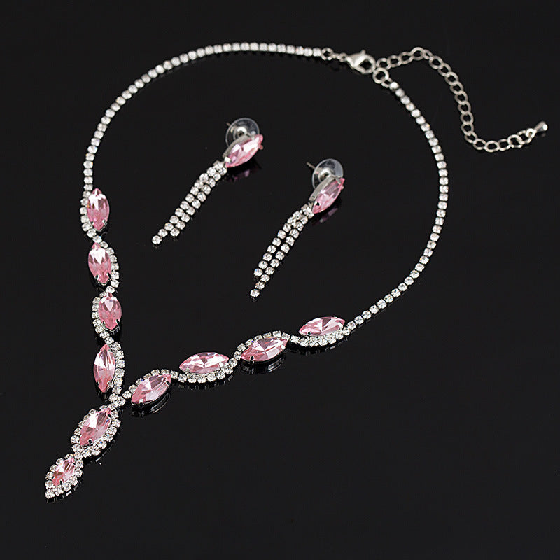 Crystal Water Drop Bridal Set | Wedding Necklace & Earrings