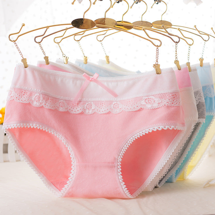 Cotton Lace Bow Briefs – Soft & Breathable Women’s Underwear
