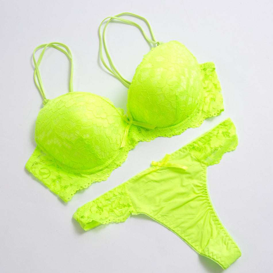 Large Size Lace Bra & Thong Set