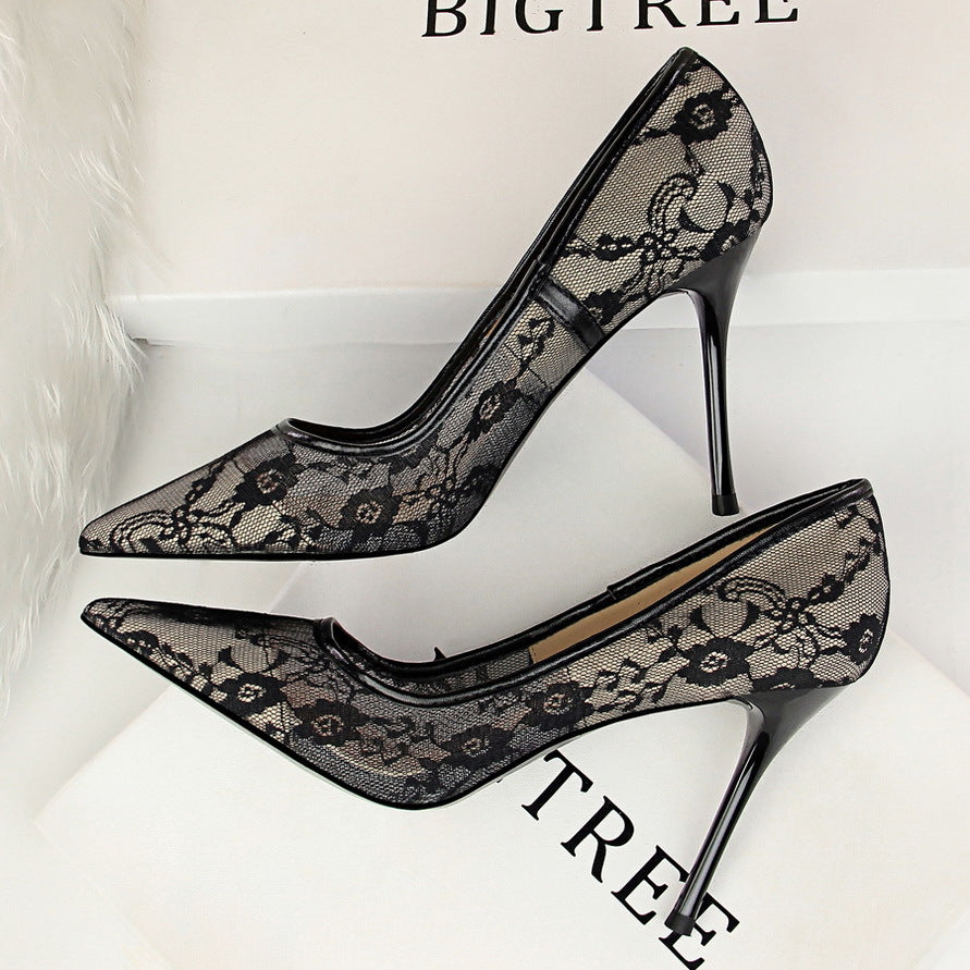 Slimming Mesh Lace Stiletto High Heels