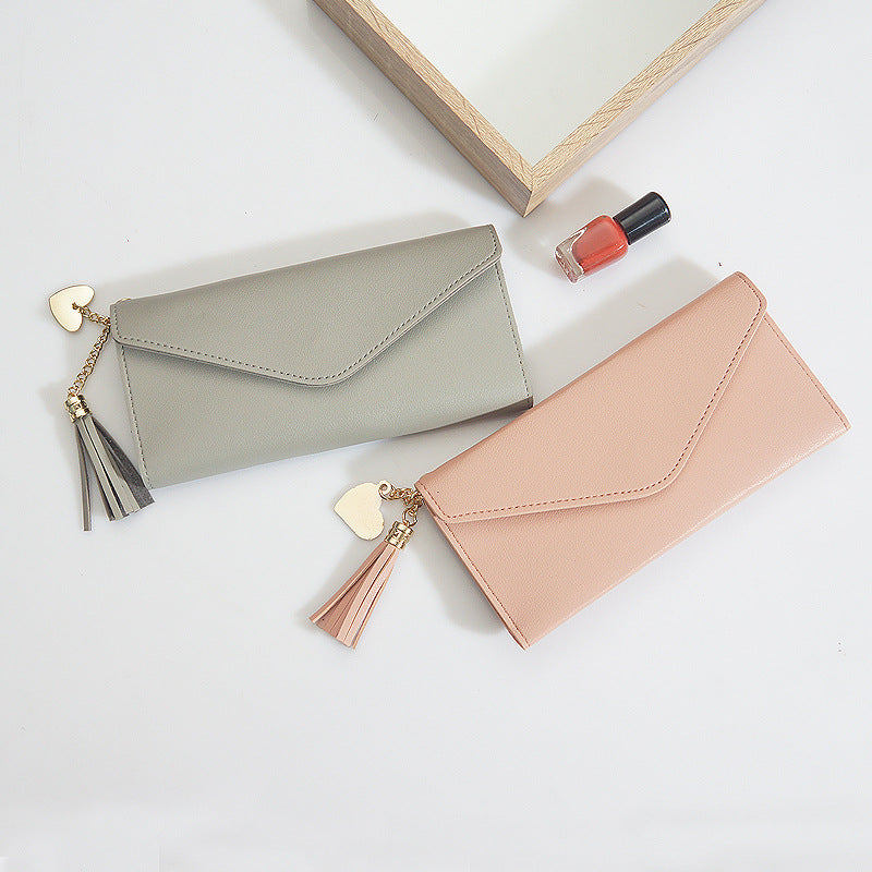 Korean Style Love Pendant Wallet – Cute, Chic & Student-Friendly