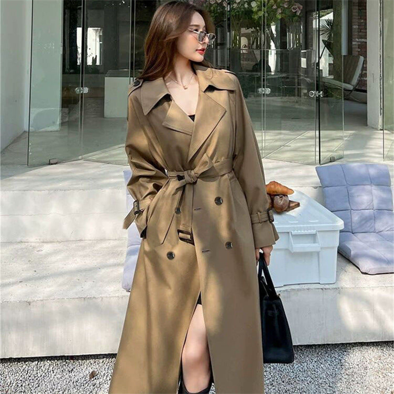 British Style Mid-Length Windbreaker Coat
