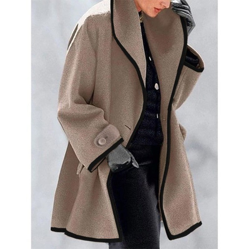 Colorful Hooded Woolen Coat Women
