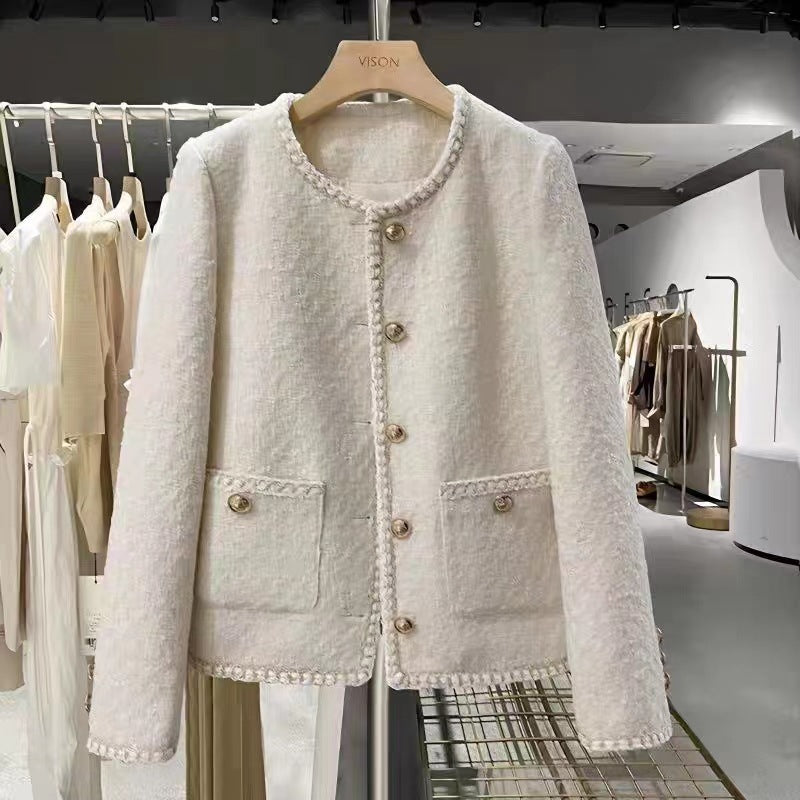 Women’s Creamy-White Tweed Coat