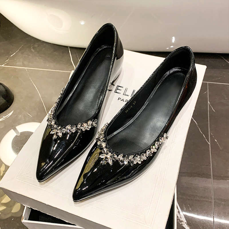French Style Pointed Toe Flat Shoes Elegant Retro Women Shoes