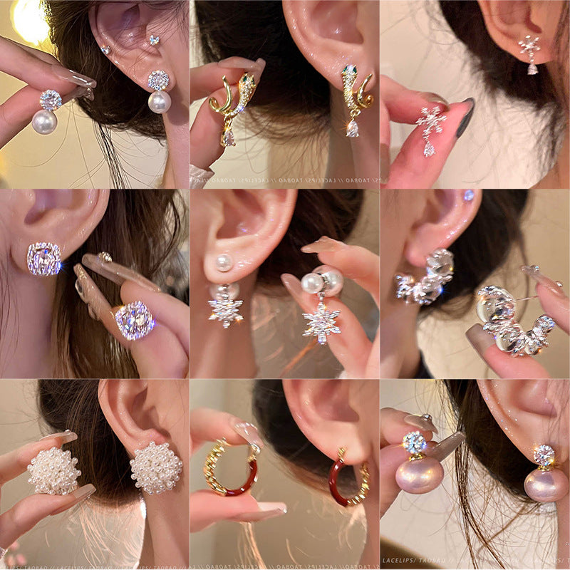 Zircon Stud Earrings – Super Flash Light Luxury