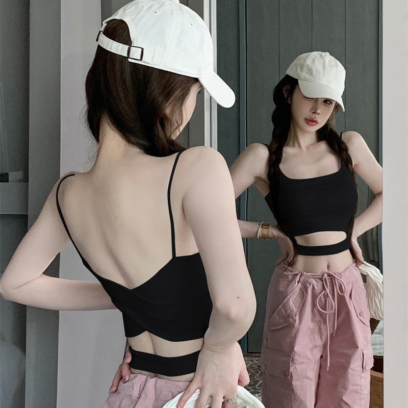 Trendy Spice Girl Crop Top | Padded Cross Back Design