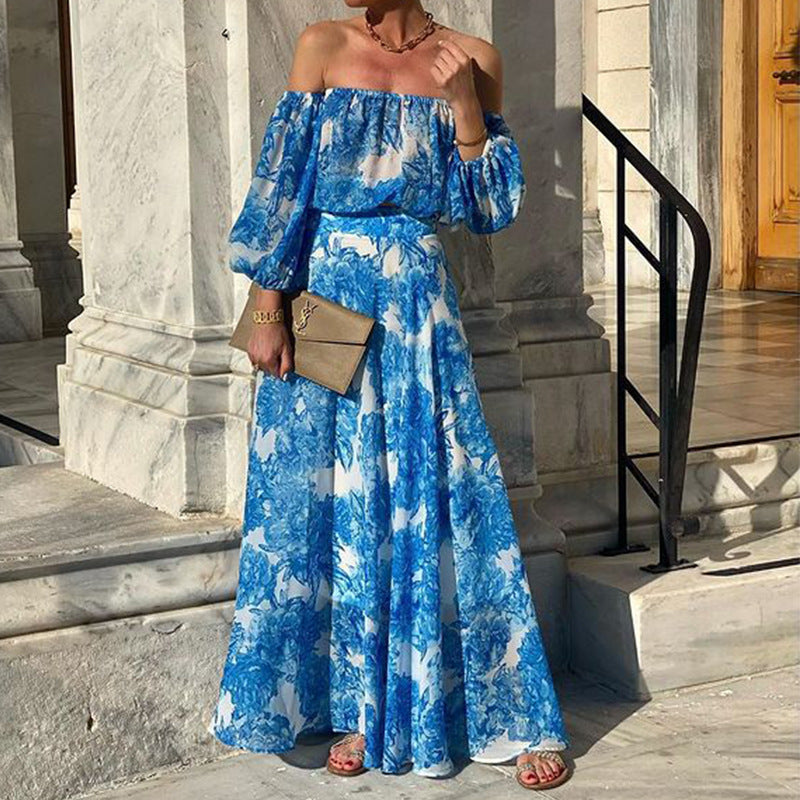 Boho Off-Shoulder Print Beach Dress