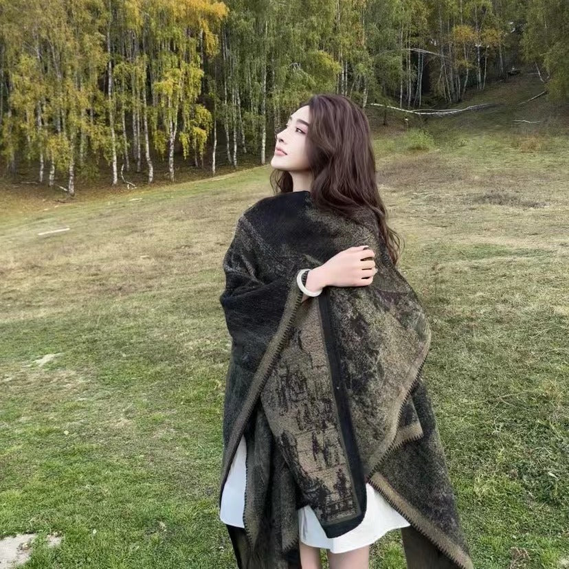 Ethnic Style Knitted Cape