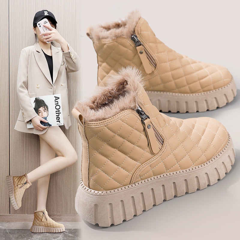 Women’s Fleece-Lined Martin Platform Snow Boots