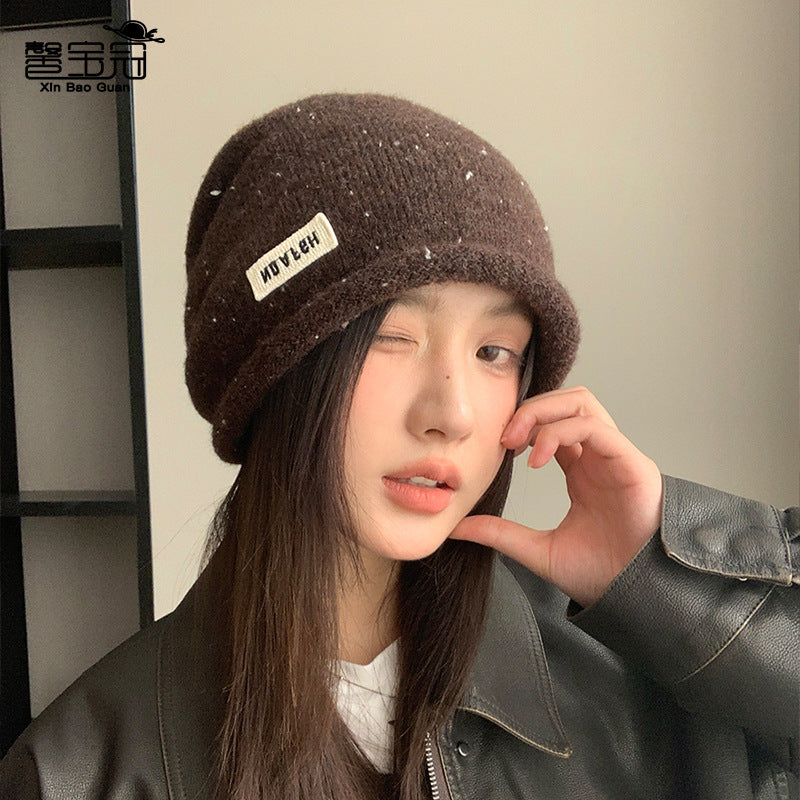 Women’s Curled Wool Knitted Hat