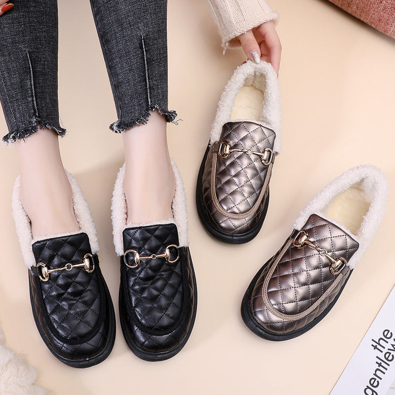Women’s Korean-Style Fleece-Lined Cotton Snow Boots