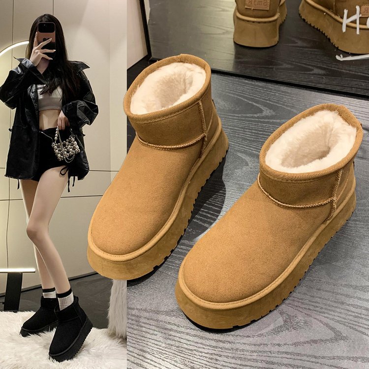 2025 Warm Suede Snow Boots for Women – Thick Sole