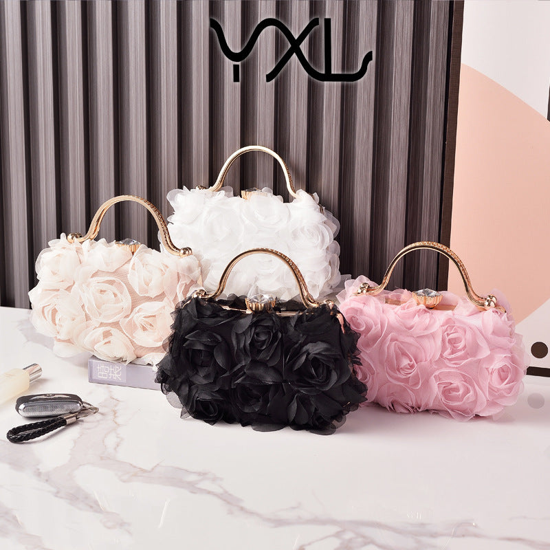 Floral Bridal Clutch – White Wedding & Party Bag