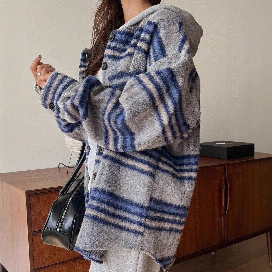 2025 Autumn Winter Japanese Korean Plaid Flannel Shirt Color