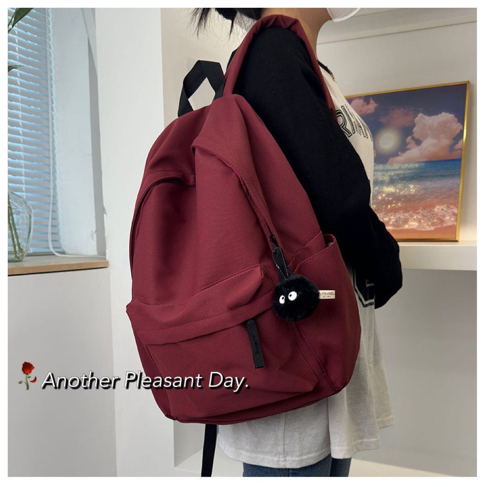 Korean Style Solid Backpack – Sleek & Versatile