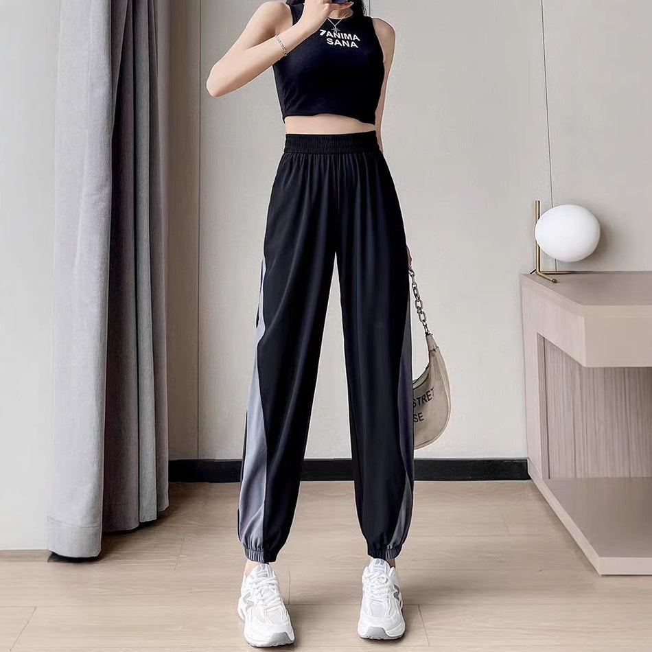 Ice Silk High-Waist Fitness Pants