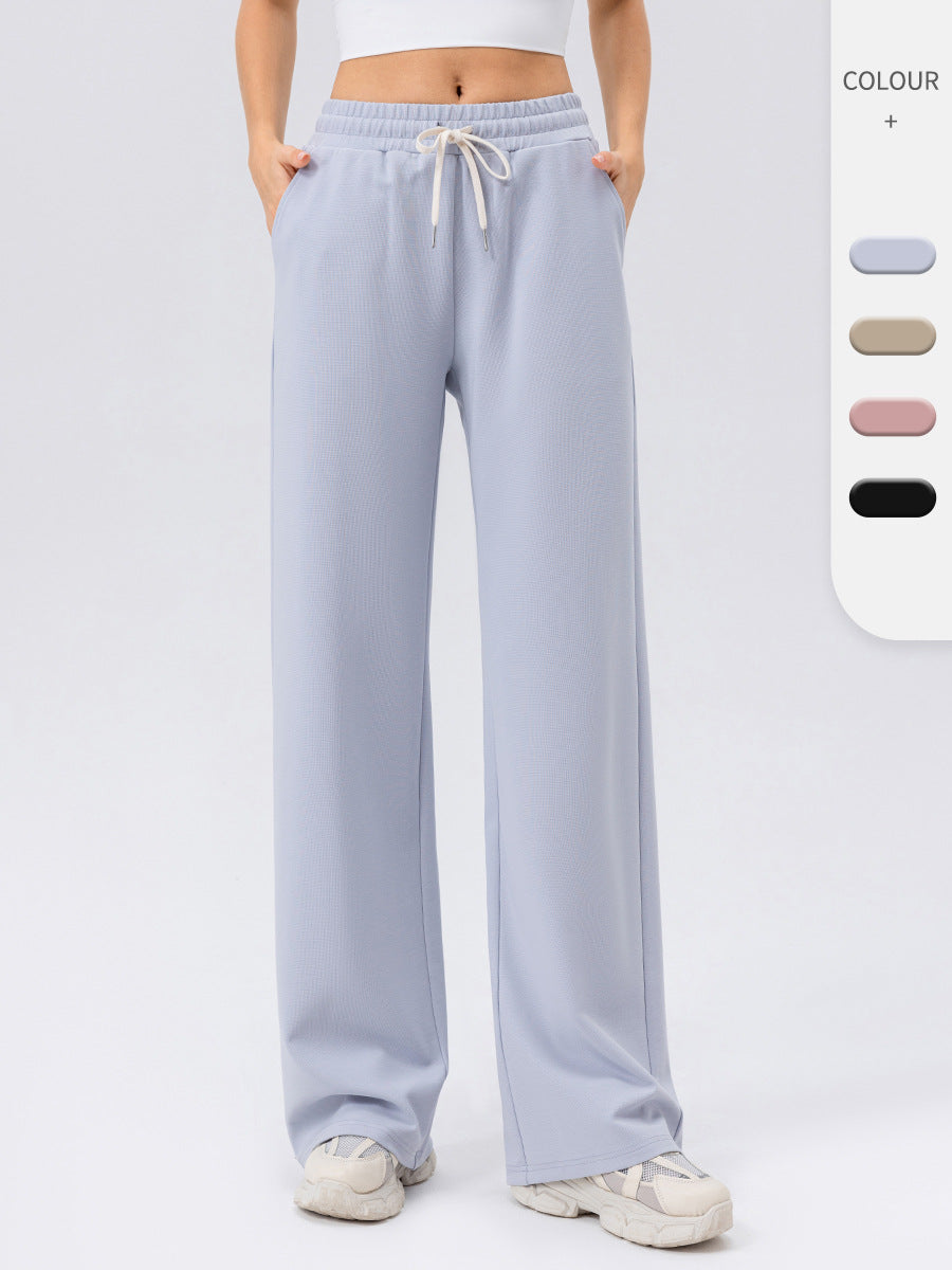 Women’s High-Waisted Wide-Leg Sports Pants Autumn Winter