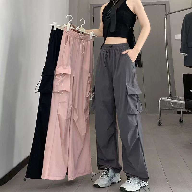 Summer Quick-Dry Ice Silk Wide-Leg Overalls