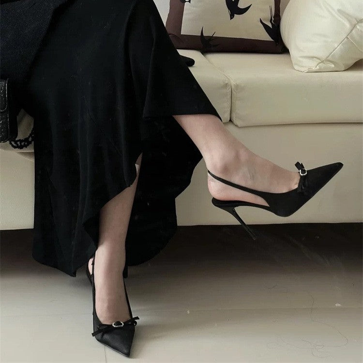Satin Bow Stiletto Heels
