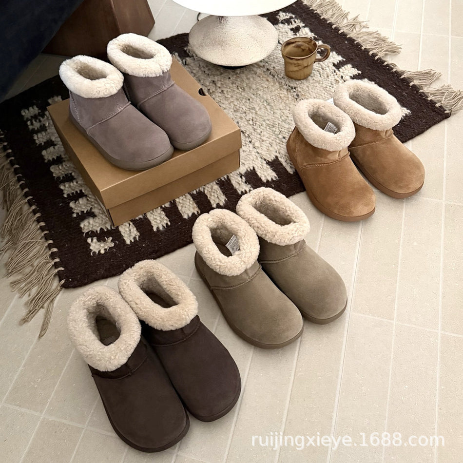 2025 Warm Curly Short Snow Boots for Women