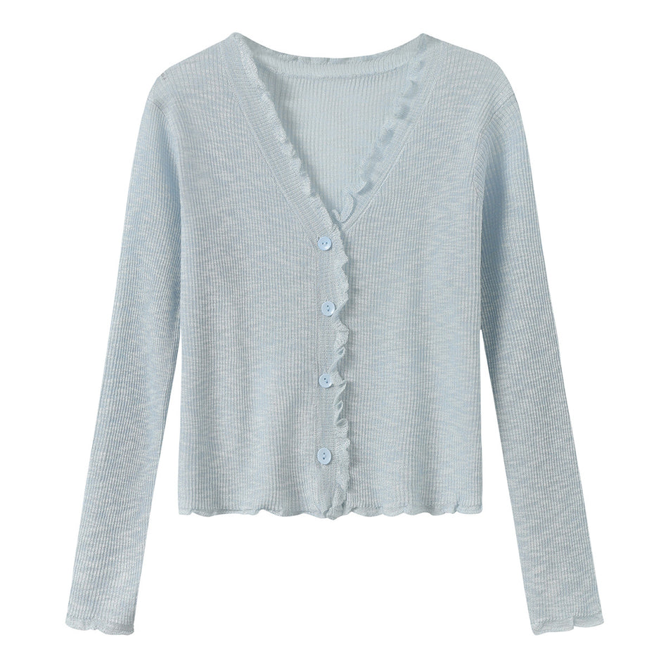 Sweet Korean V-Neck Cardigan – Lightweight & Flowy