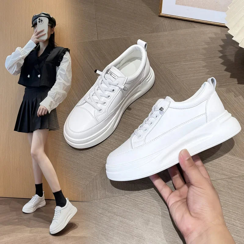 Women’s Genuine Leather White Sneakers