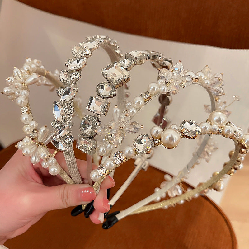 Baroque Pearl Rhinestone Headband – Court Style