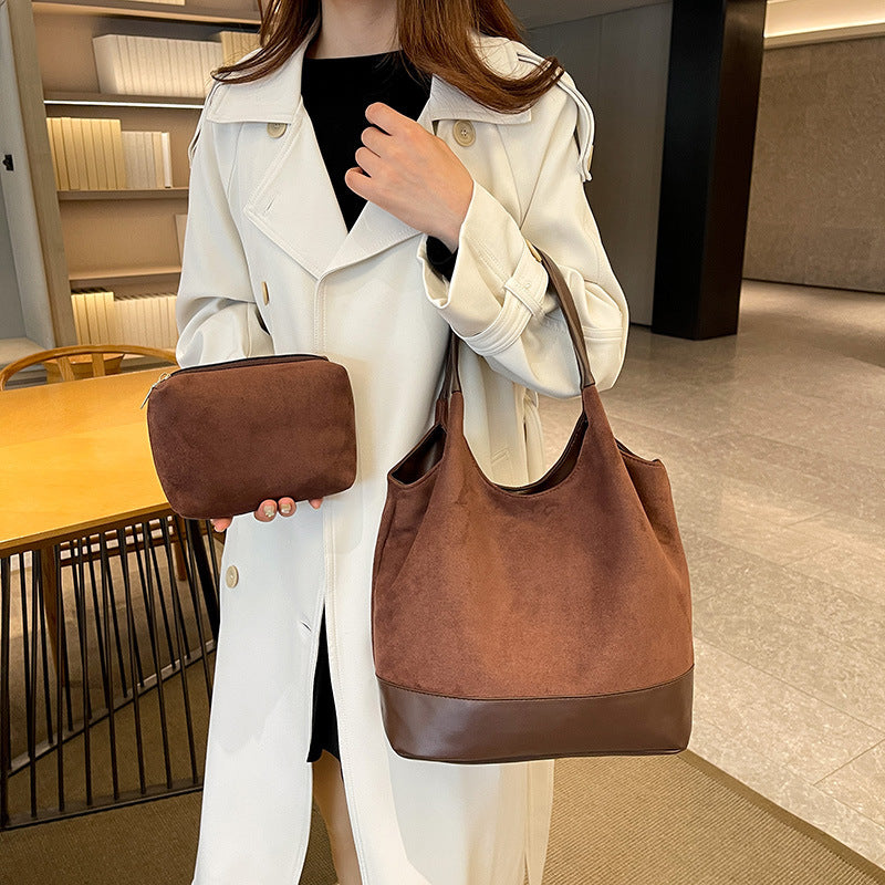 Fashion Suede Large Capacity Tote Bag for Women